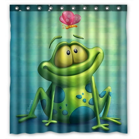 Frog Shower Radio GCKG Frog Bathroom Shower Curtain, Shower Rings Included 100% Polyester Waterproof Shower Curtain 66x72 Inches ()