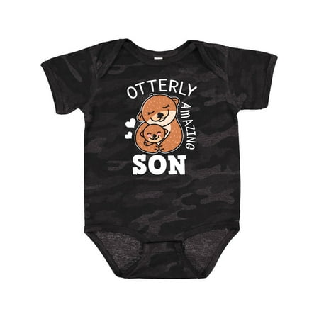 

Inktastic Otterly Amazing Son with Mother and Child Otter Gift Baby Boy Bodysuit
