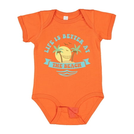 

Inktastic Life s Better at the Beach Gift Baby Girl Bodysuit