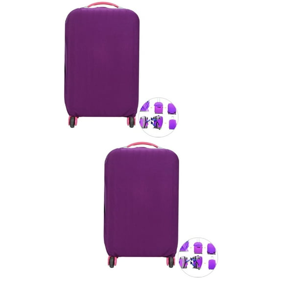 Raindrops 2pcs Elastic Travel Luggage Cover Suitcase Trolley Case Protective Bag Protector for 18-20 Inches (Purple)
