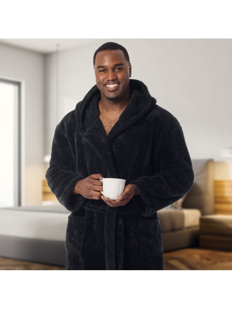 Ross Michaels Mens Robe Big & Tall with Hood - Long Plush 400GSM