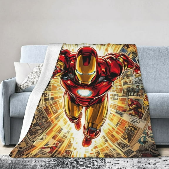 Iron Man Throw Blanket Kids Plush Blanket Ultra-Soft Micro Flannel Fleece Blanket for Bedding Sofa Travel 30"x40"