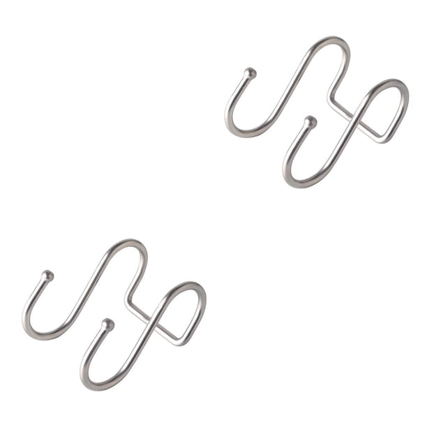 Bewildely Gancho de almacenamiento en forma de S doble de acero inoxidable para baño, cocina, pared, puerta, organizador, accesorios 50x73mm 2Conjunto