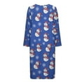 thumbnail image 4 of Yuyamidu Snowman Long Sleeve Bathrobe for Women Size L Snowflake Zipper Front Robe Blue Dressing Gown Christmas Bath Spa Robes Ladies Mid-Calf Length Bath Gown, 4 of 7