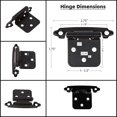 thumbnail image 3 of SPRING 2pc 3/8 In Inset Kitchen Cabinet Hinges Semi-Concealed Hinge Self Closing Metal Hinges Hardware For Furniture Door Window black, 3 of 8