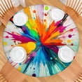 thumbnail image 2 of Colorful Radial Paint Burst Round Fitted Tablecloth with Elastic Edge,Dining Table Cover Waterproof,Outdoor Round Tablecloth for Camping,Dining,Indoor and Outdoor, 2 of 7