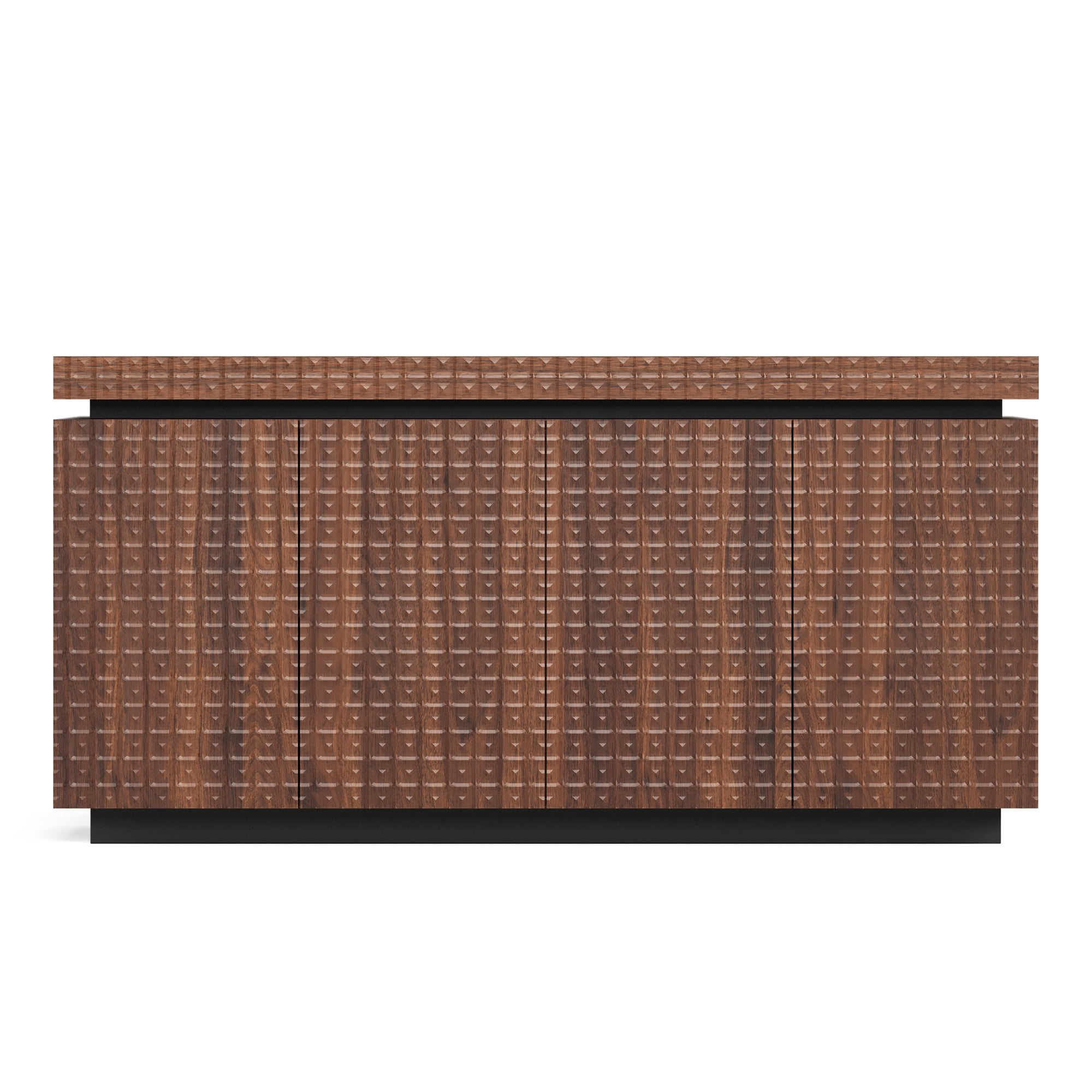 Homy Casa 58.3 in Modern Textured Sideboard Buffet Cabinet, 4-Door Storage Credenza, Antique Brown
