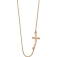 thumbnail image 3 of 14K Rose Gold Large Sideways Curved Cross Necklace (19 X 1) Made In United States sf2085-19, 3 of 6