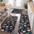 thumbnail image 2 of Black Daisy Flower Colorful Blooms Pattern Kitchen Rugs Sets Of 3,Kitchen Runner Rugs Non Skid Washable,Decorative Kitchen Floor Mats for Kitchen,Sink,Laundry,17"x30"+ 17"x47" + 17"x59", 2 of 6