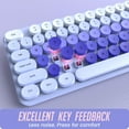 thumbnail image 6 of Chumajor Wireless Keyboard and Mouse, Silent Keyboard Mouse Combo, Full-Sized Colorful Typewriter Keyboard with Round Keycaps, 2.4G Cute Mouse Compatible with PC/Laptop/Computer(Purple), 6 of 8