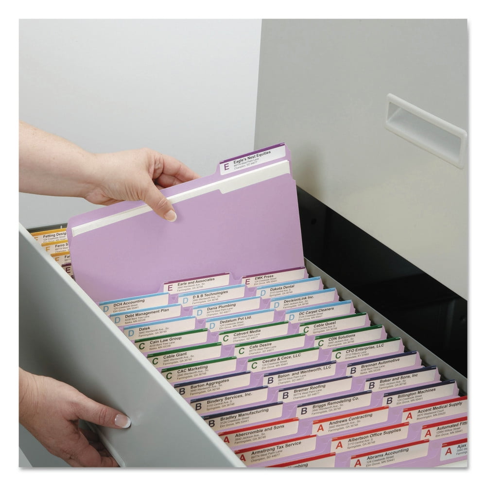 Smead Colored File Folders 1/3-Cut Tabs Letter Lavender 100/Box 12443