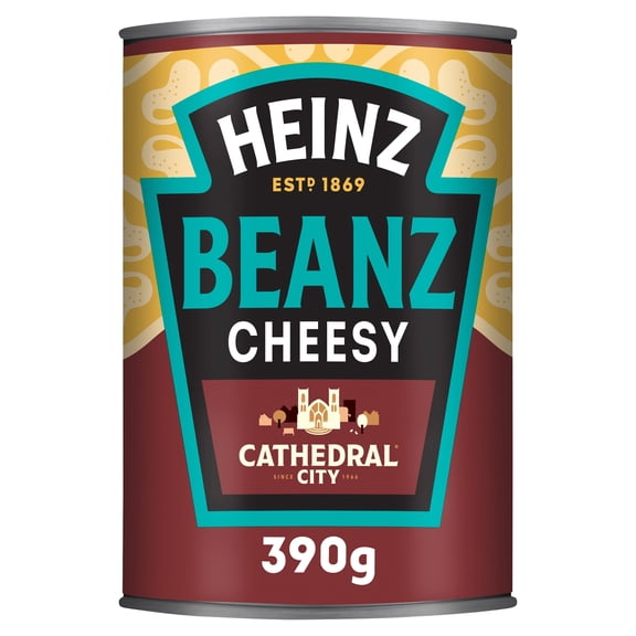 Heinz Cathedral City Cheesy Baked Beans 390G, Imported from Britain