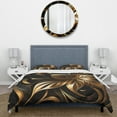 thumbnail image 3 of Designart "Golden Lily on Noir I" Floral Lily Bedding Covert Set - Lily Gold Floral Bed Set With 2 Shams, 3 of 6