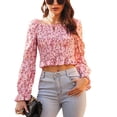 thumbnail image 2 of Top De Mujer, Blusa De Primavera Cómoda, Cuello Cuadrado, Ombligo Expuesto Para El Hogar ANGGREK Otros, 2 of 8