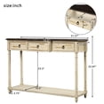 thumbnail image 7 of Narrow Console Table for Entryway, Elegant Solid Wood Buffet Sideboard with 3 Storage Drawers and Long Shelf, Multifunctional Sofa Table Storage Cabinet with Tapered Legs for Bedroom, Beige, 7 of 7