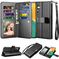 Takfox Galaxy S24 FE 5G Case,for Samsung Galaxy S24 FE 5G Wallet Phone Case,Takfox PU Leather Magnetic Detachable Card Holders Shockproof Kickstand Protective [Flip Folio Cover] Black