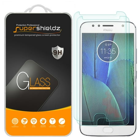 [2-Pack] Supershieldz for Motorola "Moto G5S Plus" Tempered Glass Screen Protector, Anti-Scratch, Anti-Fingerprint, Bubble Free