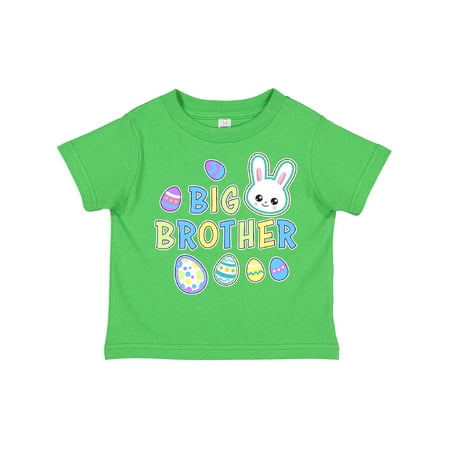 

Inktastic Big Brother with Bunny Face and Easter Eggs Gift Toddler Boy Girl T-Shirt