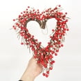 thumbnail image 5 of Yatlte Valentine's Day Heart Wreath, Grapevine Red Berry for Indoor Outdoor Decorations, Artificial Red Berries Wreath with LED Lights for Valentines Day Gift Hang Indoor Decor, 5 of 7