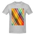thumbnail image 4 of Bingfone Abstract Watercolors Tartan Men'S Loose Fit Short-Sleeve Pocket T-Shirt, 4 of 7