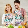 thumbnail image 3 of Pioneer Flower Floral Print Pattern Apron-Garden Aprons for Women with Pockets-Cotton Linen Waterproof Kitchen Cooking Gardening Aprons Adjustable for Kitchen,Cooking,BBQ and Salon 33x27 Inch, 3 of 7