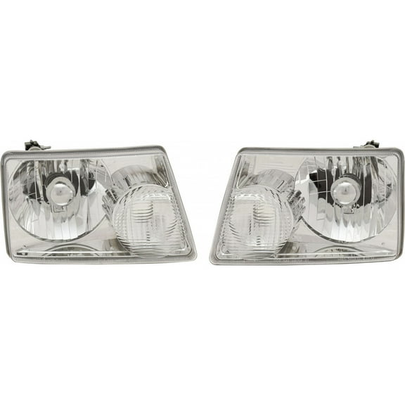 KarParts360 For 2001 - 2008 Ford Ranger Headlight Assembly Pair Driver and Passenger Side w/Bulbs Replaces FO2502173 FO2503173