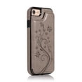 thumbnail image 4 of Compatible with iPhone 7/8/SE 2020/2022 Wallet Phone Case Screen Protector Flower Card Holder Stand Cell Cover for iPhone7 iPhone8 7s 8s i SE2020 SE2022 2/2nd/3/3rd Generation SE2 SE3 7SE 8SE Grey, 4 of 6