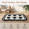 thumbnail image 6 of Unique Bargains Aesthetic Ultra Absorbent Shaggy Non Slip Bath Mat White Heart 32" x 20", 6 of 6