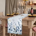 thumbnail image 2 of Table Runners 120 Inches Long Dress Scarves, Navy Blue Eucalyptus Leaves Farmhouse Coffee/Dining/Kitchen Table Runner for Living Room, Retro Country Leaf Botanical 13x120 Inch, 2 of 9