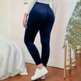 thumbnail image 4 of FAHXNVB Women's High Waist Velvet Skinny Pants Soft Elastic Waist Stretch Yoga Pants Solid Color Buttery Soft Velour Leggings,XXL,Navy, 4 of 7