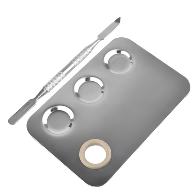 Paleta de maquillaje de Worallymy, 2 uds., paleta de mezcla de artista cosmético para decoración de uñas de acero inoxidable con herramienta de espátula Worallymy JD735799600
