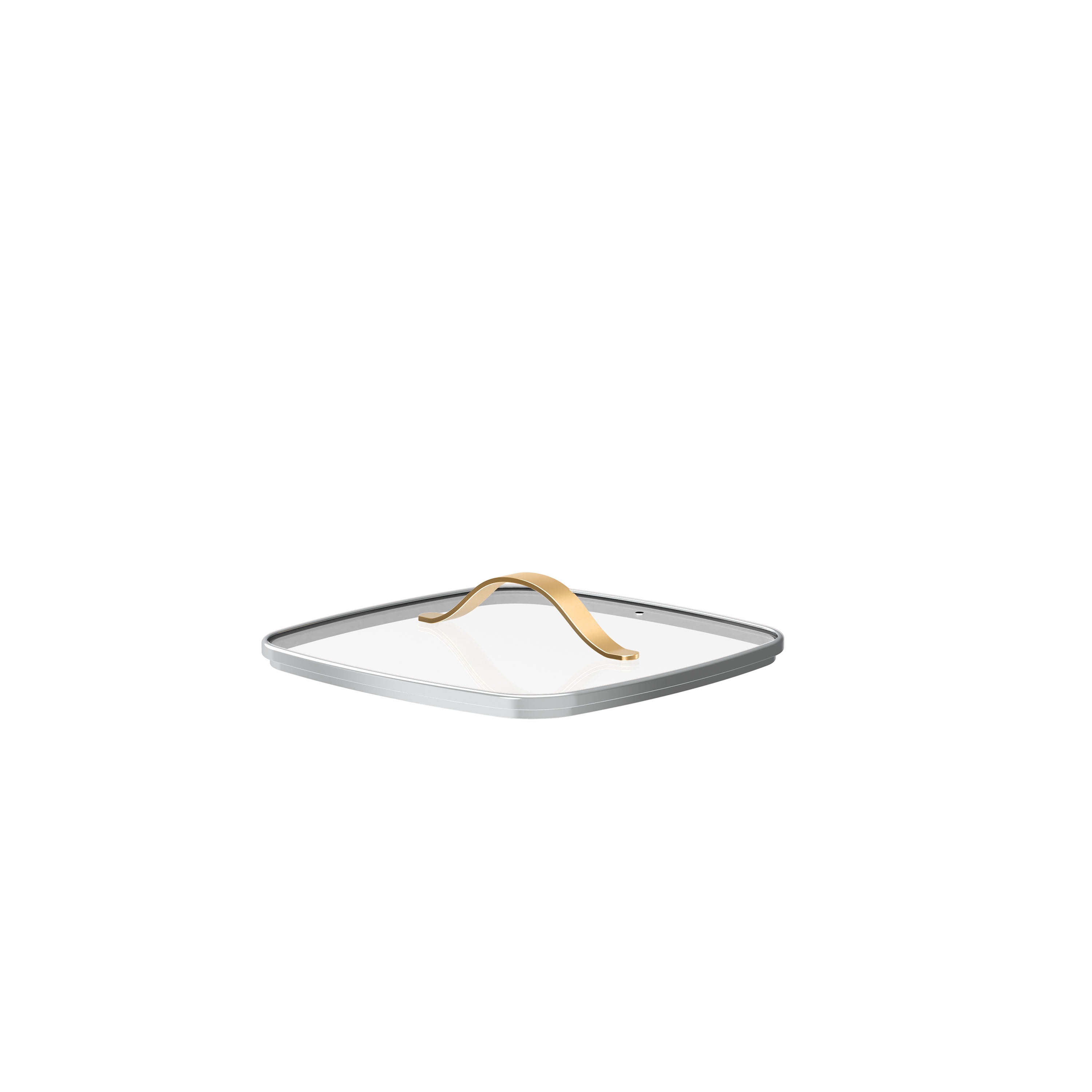 Beautiful by Drew Barrymore 4-Piece 4.5 qt Ceramic Non-Stick Square Pan Cookware Set, White Icing