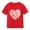 Red, variant on Kids Valentine's Day Shirt Girls Heart Floral T-Shirt Purple Short Sleeve 100% Cotton Cute Top Ages 4-12,Size 7 T