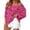 a-623Hot Pink131, variant on Womens Solid Color Off Shoulder Crochet Knit Blouse Three Quarter Sleeve Loose Fit Bohemian Top For Casual Daily Wear Beach Vacations Pink XXL