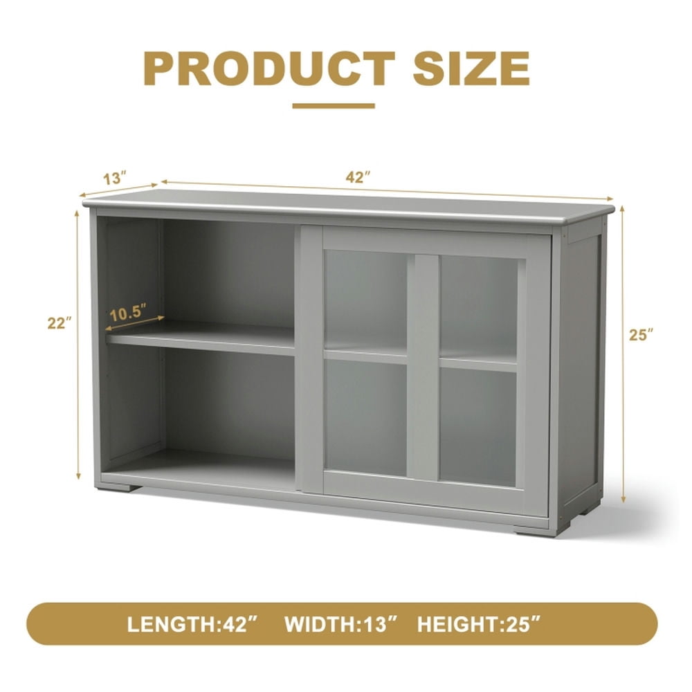 Finihen Kitchen Storage Cabinet, Buffet Sideboard, Sideboard Buffet Cupboard Storage Cabinet with Sliding Door, for Dining Room, Kitchen, Living Room, Gray Finihen Kitchen Storage Cabinet, Buffet Sideboard, Sideboard Buffet Cupboard Storage Cabinet with Sliding Door, for Dining Room, Kitchen, Living Room, Gray