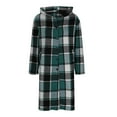 thumbnail image 7 of cocolona Womens Plaid Trench Coat Long Sleeve Casual Oversized Hooded Shacket Winter Button Front Cardigan Coats with Pockets, 7 of 7