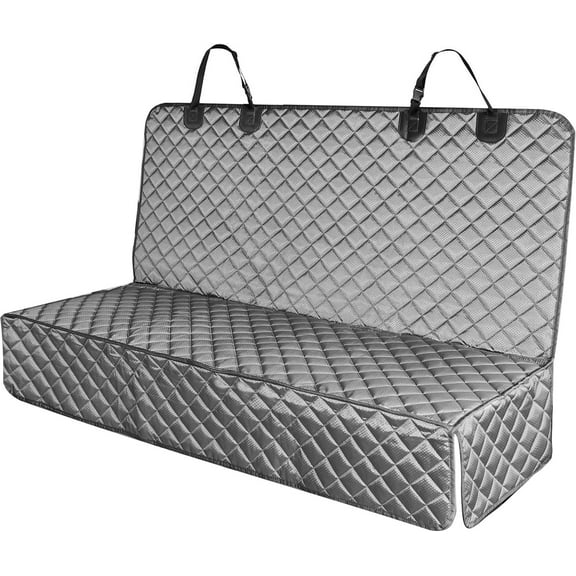 Waterproof Scratchproof Pet Bench Seat Covers for Cars, Trucks, SUVs, Nonslip Durable Back Seat Cover for Dogs, Washable Backseat Protection, Gray