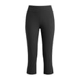 thumbnail image 5 of Women's Mid Waisted Yoga Capris, Tummy Control Workout Leggings with Pockets, Soft Athletic Pants for Running, Gym, Casual | TruBelle,Black L, 5 of 9