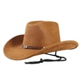thumbnail image 1 of Chapeau de Cowboy à Thème Occidental pour Usage Extérieur Style Jazz Classique Mode Couvre-Chef Soleil Toutes Saisons Design Différent, 1 of 6