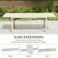 thumbnail image 6 of 65"-97" Extentable Outdoor Dining Table, Aluminum Patio Dinner Collapsible Table for 8-10 Person, Rectangular Patio Extender Table for Garden, Backyard, White, 6 of 7