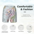 thumbnail image 6 of Picia Vintage Rose pattern Mens Swim Trunks with Compression Liner Stretch Beach Shorts Quick Dry with Zipper Pockets No-Chafing Board Shorts-XX-Large, 6 of 9