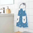 thumbnail image 3 of Yayeee 2 Pack Hand Towels for Bathroom 100% Cotton 16" x 28" Kitchen Towel, Blue Polar Bear, 3 of 7
