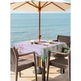 thumbnail image 2 of Outdoor Tablecloth with Umbrella Hole and Zipper, Easter Bunny Square Table Cloth 60x60 Inch Waterproof Tablecloth, Colorful Eggs Cute Rabbit Purple Wooden Plank Picnic Table Cover for Patio Camping, 2 of 7