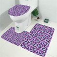 thumbnail image 2 of Purple Butterfly Pattern Bathroom Rugs Sets 3 Piece,Toilet Cover Set,Absorbent Non Slip Bathroom Mats Sets with U-Shaped Contour Rug Toilet Rug Set, 2 of 5