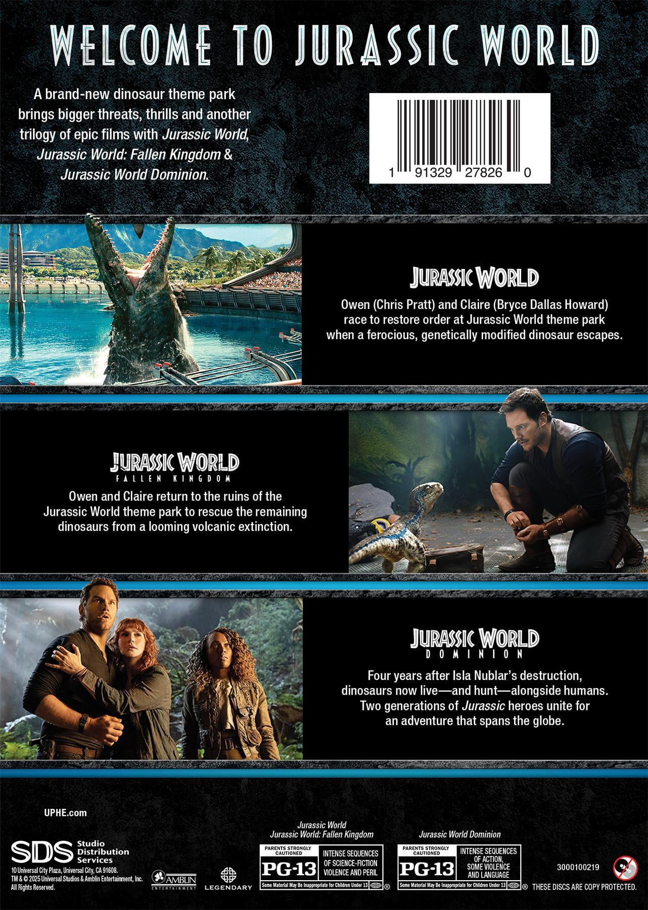 Jurassic World Trilogy (Jurassic World / Jurassic World: Fallen Kingdom / Jurassic World Dominion) (DVD), Action, Universal
