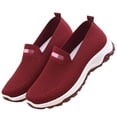 thumbnail image 1 of Zapatillas de deporte para mujer, sin cordones, de tejido de malla y suela suave, informales, para uso diario y al aire libre, Jujube Red 37, 1 of 12