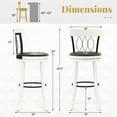 thumbnail image 3 of Gymax 29'' Set of 4 Bar Stools w/ Footrest Rubber Wood Frame & Tufted Rivets, 3 of 9