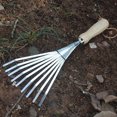 thumbnail image 4 of BAILANku Stainless Steel Hand Rake, 7 Tines Claw Garden Rake, Small Hand Garden Rake with Ergonomic Wood Handle, for Garden Cultivating Loosening, 4 of 6