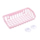 thumbnail image 4 of Estante de almacenamiento de pared multifuncional de plástico con doble ventosa para cocina y baño (rosa), 4 of 7