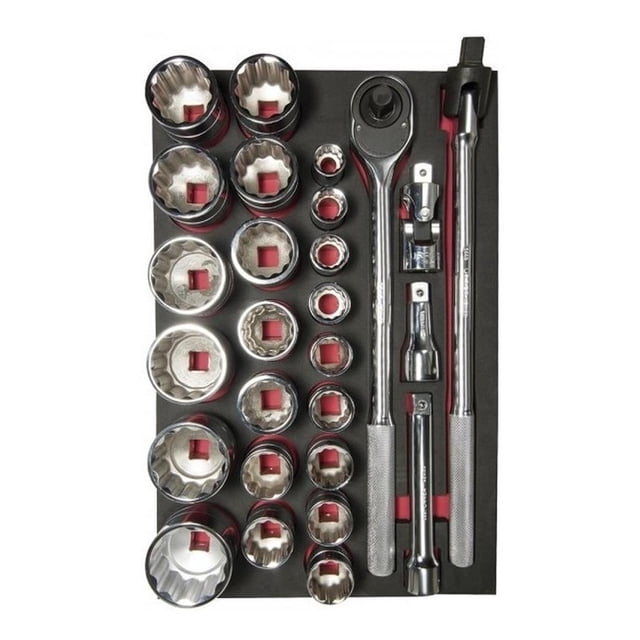 Juego De Dados Y Acc. Cuadro 3/4 - Sae 27 Pzs Ch301 Urrea